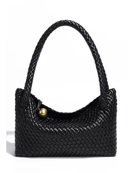 Mia Ball Synthetic Leather Shoulder Bag Black