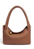 Mia Ball Synthetic Leather Shoulder Bag Brown