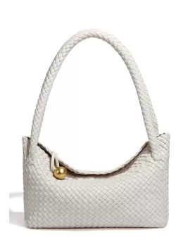 Mia Ball Synthetic Leather Shoulder Bag Cream