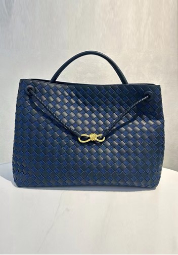 Allegria Woven XL Large Leather Shoulder Bag Blue