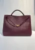 Allegria Woven XL Large Leather Shoulder Bag Burgundy