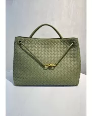 Allegria Woven XL Large Leather Shoulder Bag cave Green