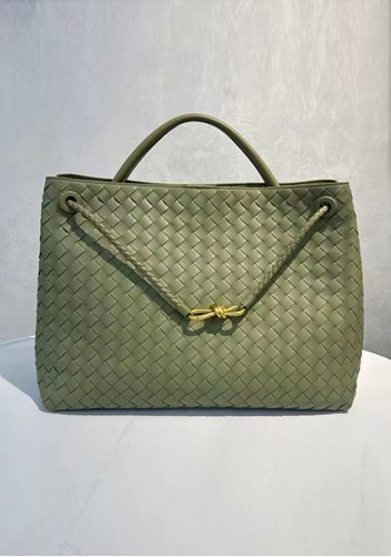 Allegria Woven XL Large Leather Shoulder Bag cave Green