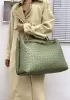 Allegria Woven XL Large Leather Shoulder Bag cave Green