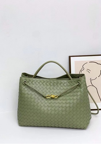 Allegria Woven XL Large Leather Shoulder Bag cave Green