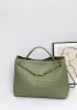 Allegria Woven XL Large Leather Shoulder Bag cave Green