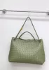 Allegria Woven XL Large Leather Shoulder Bag cave Green