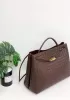 Allegria Woven XL Large Leather Shoulder Bag Choco