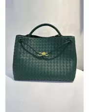 Allegria Woven XL Large Leather Shoulder Bag Green