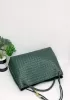 Allegria Woven XL Large Leather Shoulder Bag Green