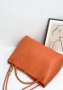 Allegria Woven XL Large Leather Shoulder Bag Orange