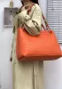 Allegria Woven XL Large Leather Shoulder Bag Orange