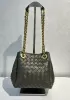 Mia Chute Woven Leather Small Shoulder Bag Army Green