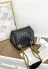 Mia Chute Woven Leather Small Shoulder Bag Black