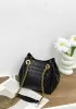 Mia Chute Woven Leather Small Shoulder Bag Black