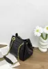 Mia Chute Woven Leather Small Shoulder Bag Black