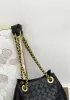 Mia Chute Woven Leather Small Shoulder Bag Black