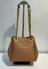 Mia Chute Woven Leather Small Shoulder Bag Camel