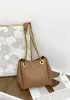 Mia Chute Woven Leather Small Shoulder Bag Camel