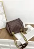 Mia Chute Woven Leather Small Shoulder Bag Coffee