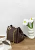 Mia Chute Woven Leather Small Shoulder Bag Coffee