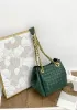 Mia Chute Woven Leather Small Shoulder Bag Dark Green