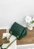 Mia Chute Woven Leather Small Shoulder Bag Dark Green