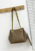 Mia Chute Woven Leather Small Shoulder Bag Pinecone Brown