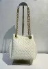 Mia Chute Woven Leather Small Shoulder Bag White