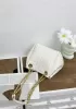 Mia Chute Woven Leather Small Shoulder Bag White