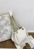 Mia Chute Woven Leather Small Shoulder Bag White