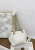 Mia Chute Woven Leather Small Shoulder Bag White