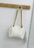 Mia Chute Woven Leather Small Shoulder Bag White