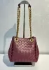 Mia Chute Woven Leather Small Shoulder Bag Wine