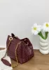 Mia Chute Woven Leather Small Shoulder Bag Wine