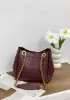 Mia Chute Woven Leather Small Shoulder Bag Wine