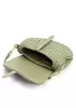 Mia Saddle Woven Leather Shoulder Bag Cave Green