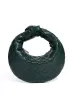 Dina Candy Knotted Intrecciato Vegan Leather Bag Dark Green