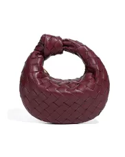 Dina Candy Knotted Intrecciato Vegan Leather Bag Wine