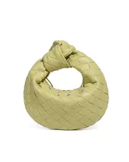 Dina Candy Knotted Intrecciato Vegan Leather Bag Yellow