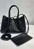 Mia Gallery Woven Leather Shoulder Small Bag Black