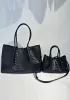 Mia Gallery Woven Leather Shoulder Small Bag Black