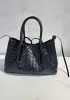 Mia Gallery Woven Leather Shoulder Small Bag Black