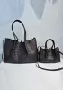 Mia Gallery Woven Leather Shoulder Small Bag Black