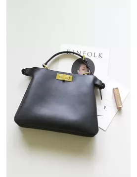 Carrie Smooth Leather Medium Bag Black