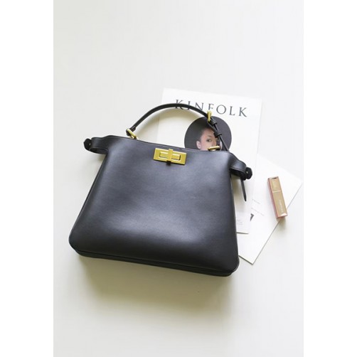 Carrie Smooth Leather Medium Bag Black