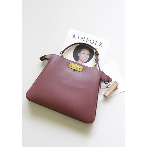 Carrie Smooth Leather Medium Bag Burgundy