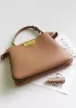 Carrie Smooth Leather Medium Bag Camel