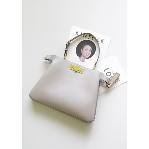 Carrie Smooth Leather Medium Bag Grey