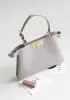 Carrie Smooth Leather Medium Bag Grey